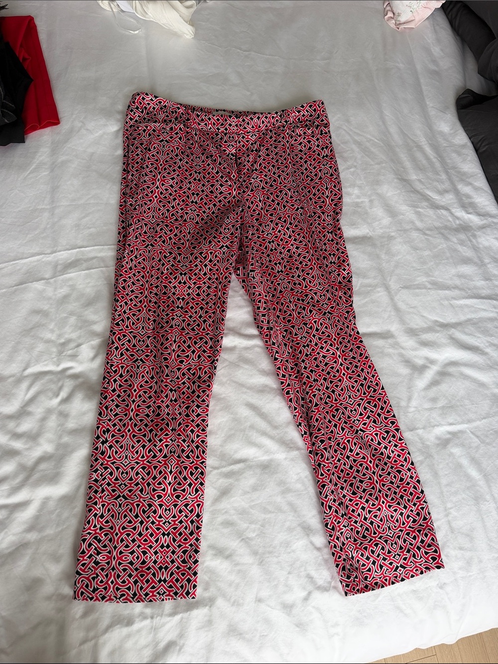 Laundry By Shelli Segal Pink & Black Geometric Straight-Leg Pants
